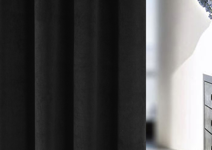 Hampton (Blackout) Eyelet, Black - Ready Made Curtains - Image 5